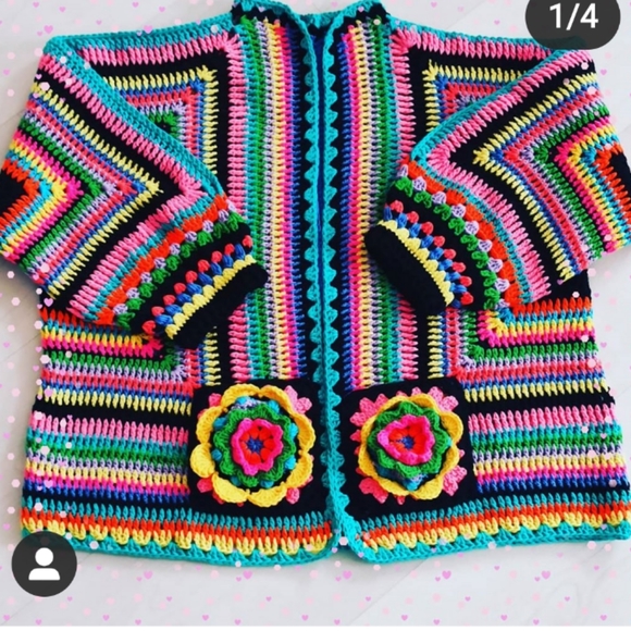 Spring Frida, boho hippie jacket, handmade crochet - Picture 6 of 8